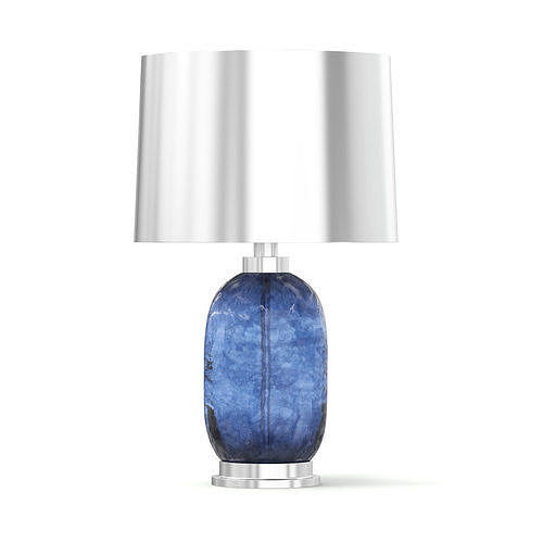 Blue and Metal Table Lamp 3D Model 3D model