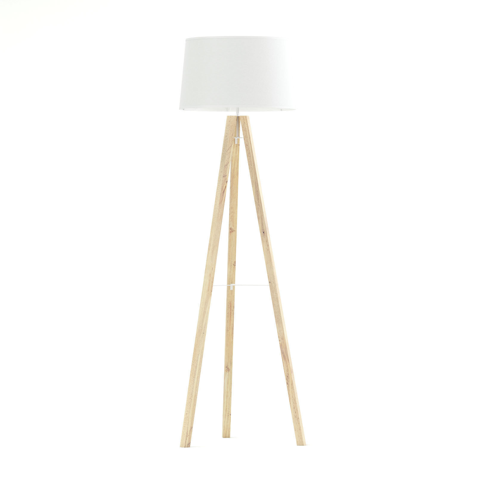 Wooden Floor Lamp 3D Model 3D model_2