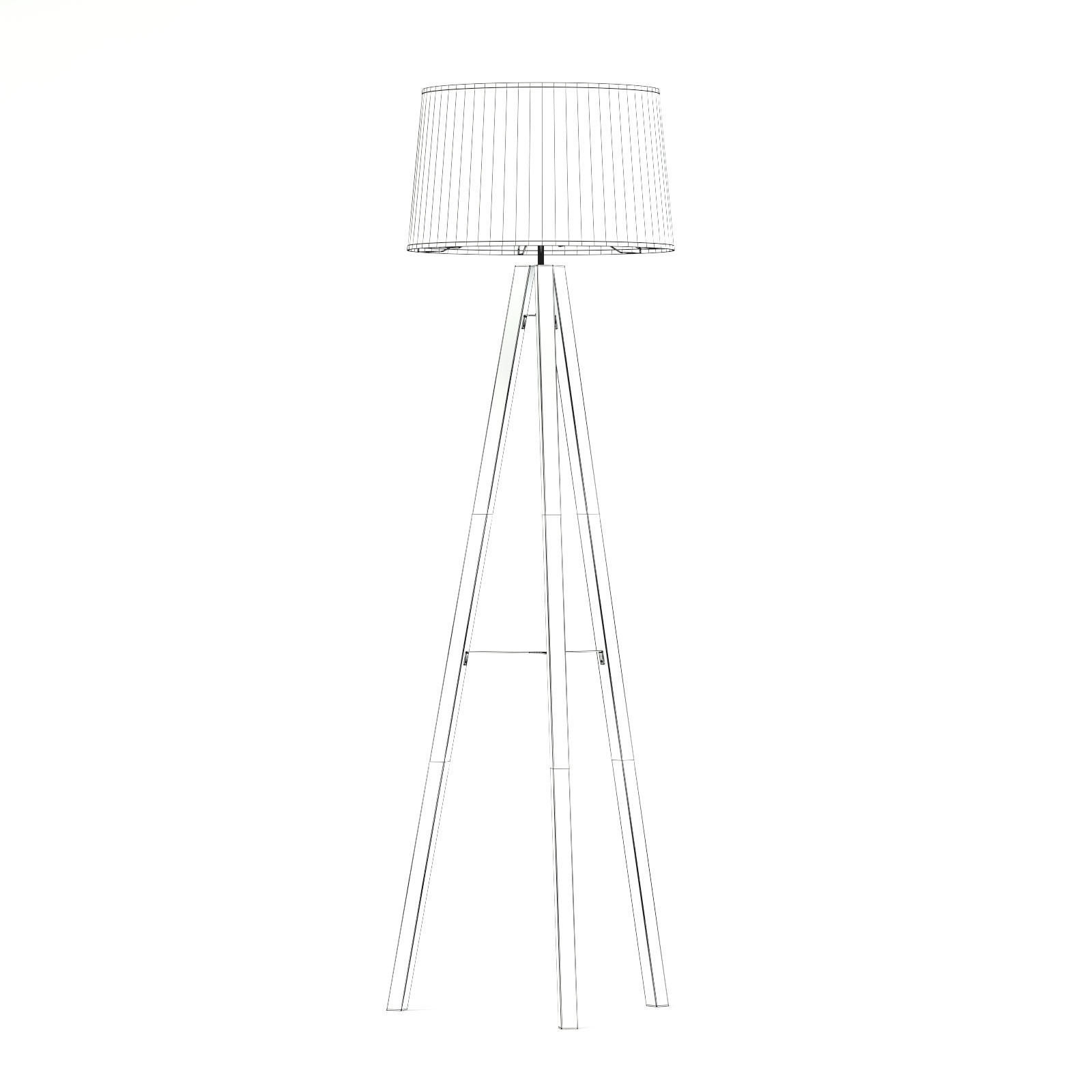 Wooden Floor Lamp 3D Model 3D model_1