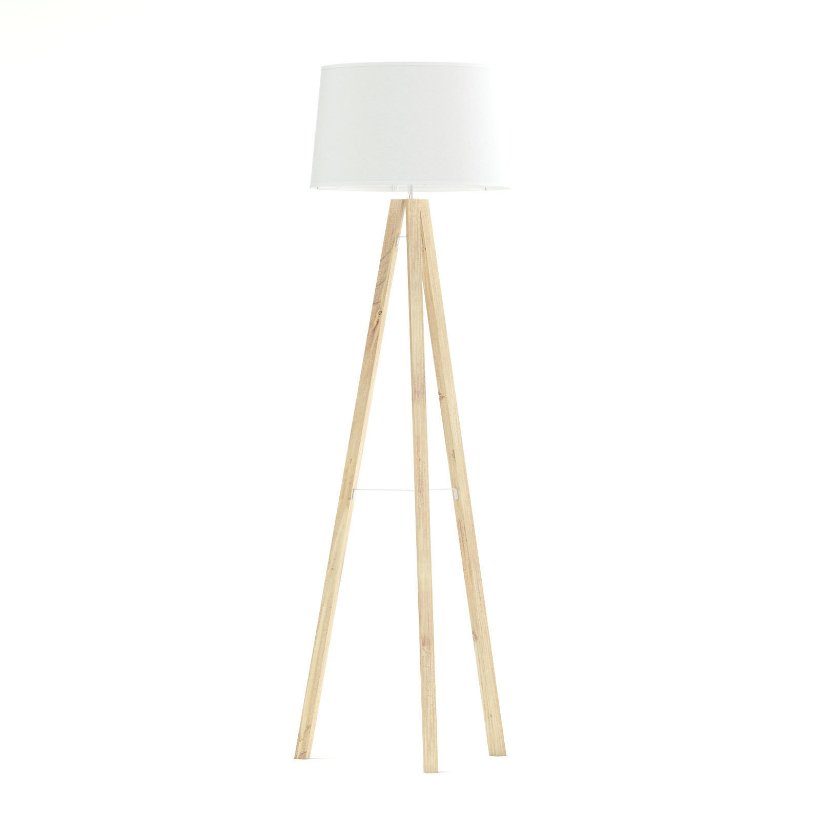 Wooden Floor Lamp 3D Model 3D model_4