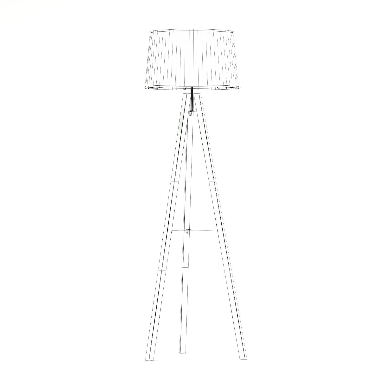 Wooden Floor Lamp 3D Model 3D model_3