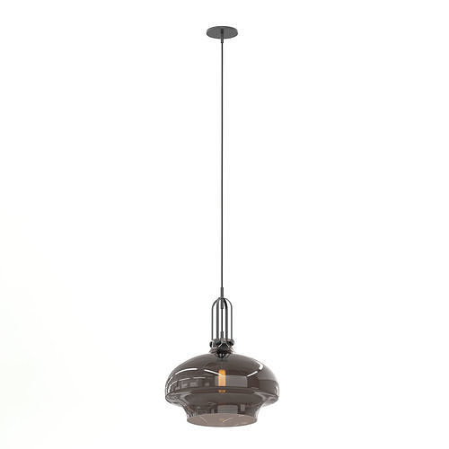 Brown Glass Hanging Lamp 3D Model 3D model