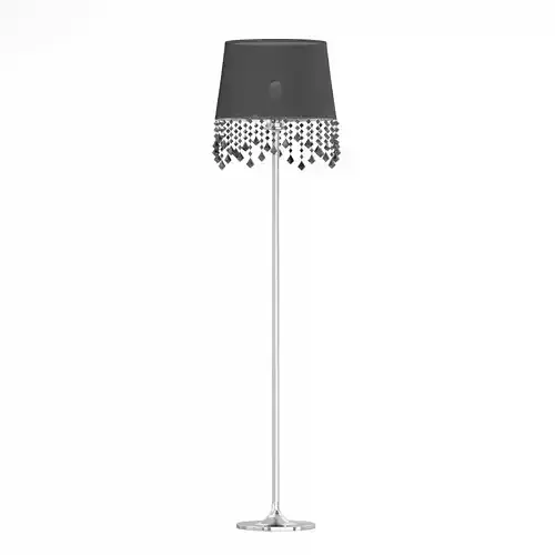 Black and Metal Floor Lamp 3D Model