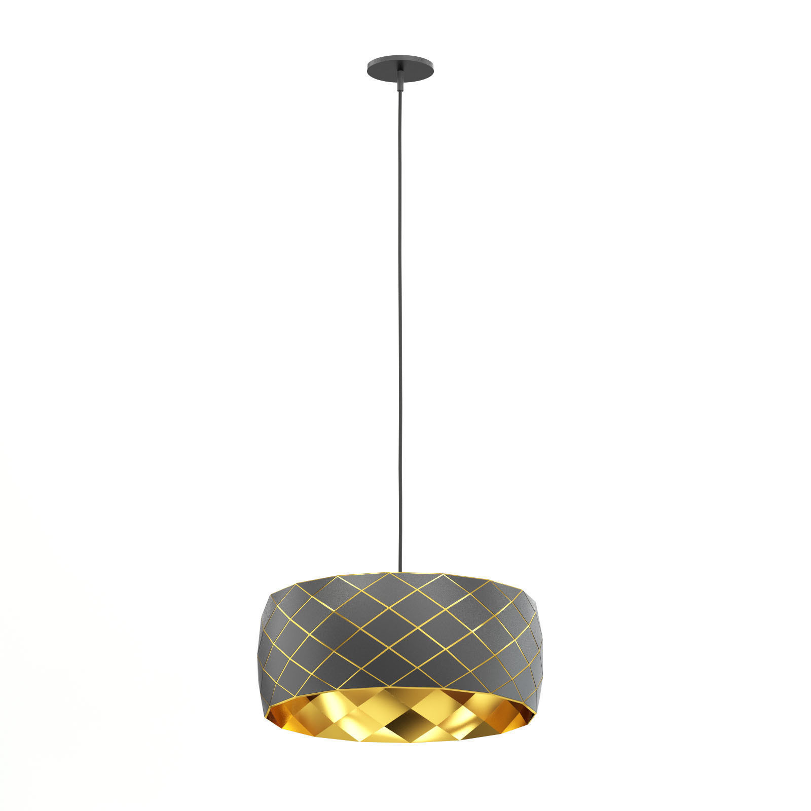 Black and Gold Hanging Lamp 3D Model 3D model_4