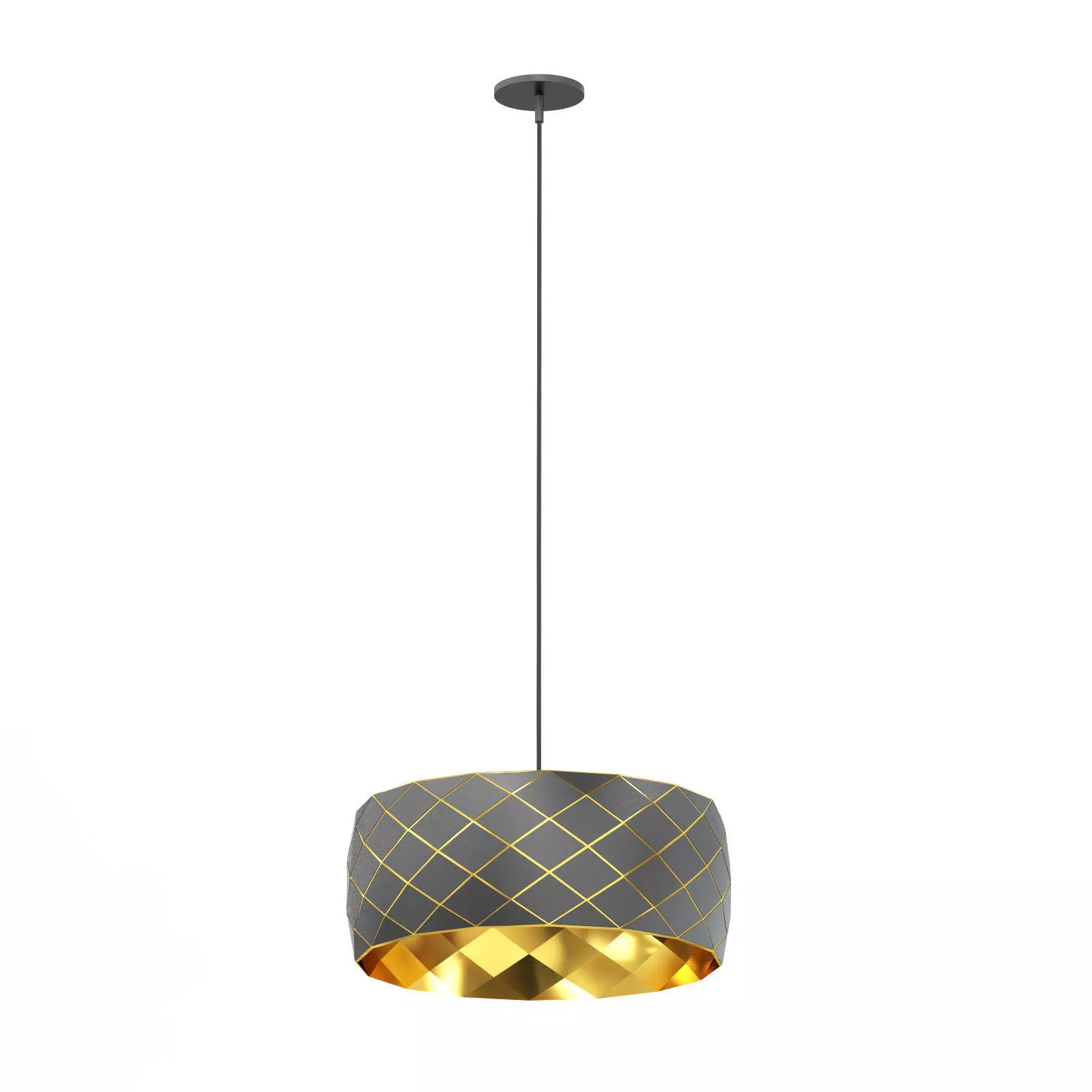 Black and Gold Hanging Lamp 3D Model 3D model_0