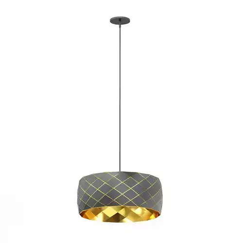 Black and Gold Hanging Lamp 3D Model 3D model