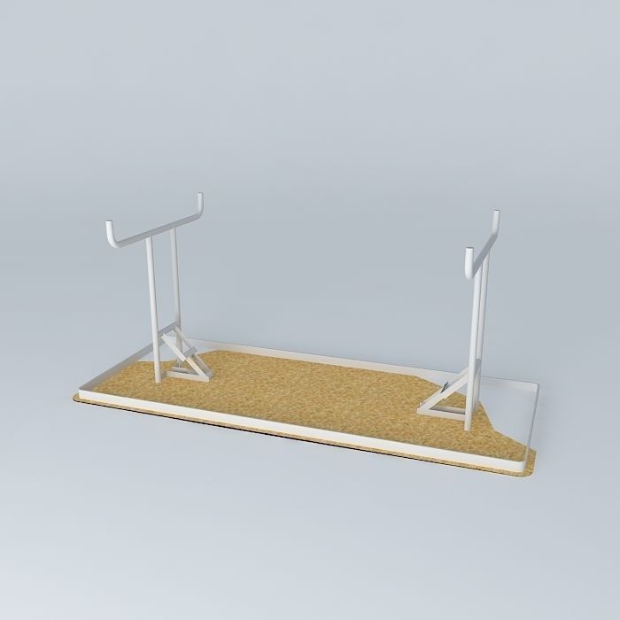 6' Folding Table Free 3D model_1