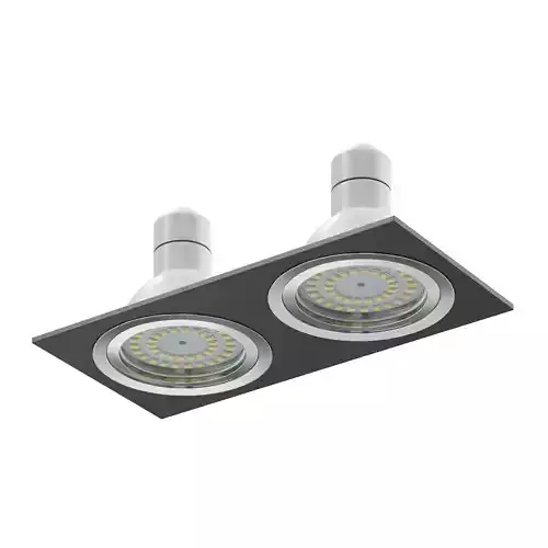 Double Black Halogen Light 3D Model