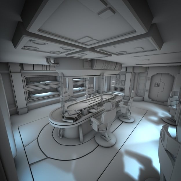 Spacecraft Interior HD 2 3D model_1