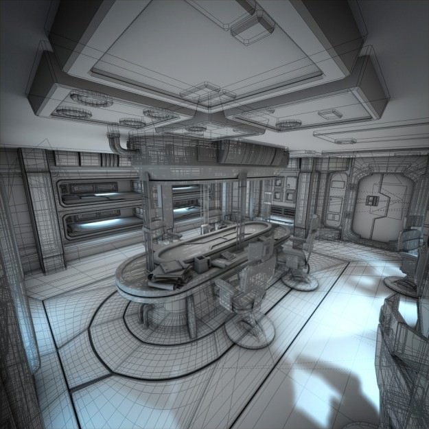 Spacecraft Interior HD 2 3D model_2