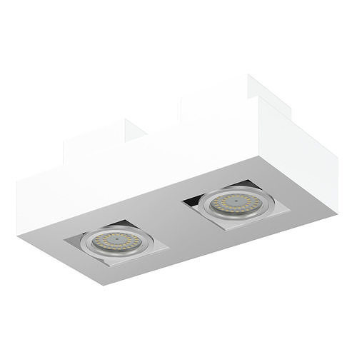 Double Rectangular Halogen Light 3D Model 3D model