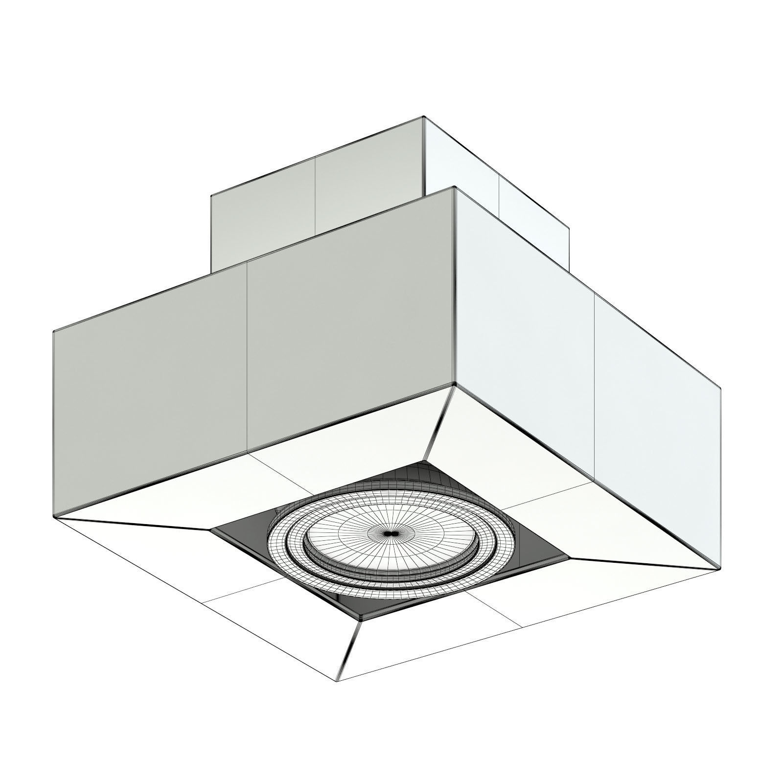 Black Rectangular Halogen Light 3D Model 3D model_1