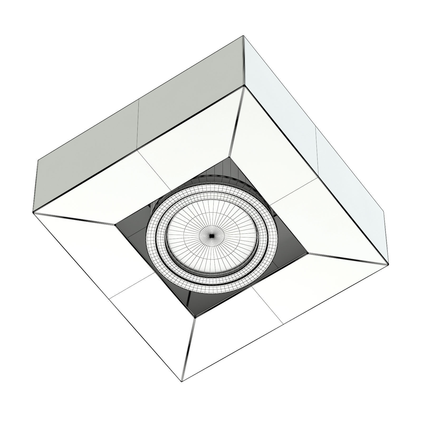 Black Rectangular Halogen Light 3D Model 3D model_3