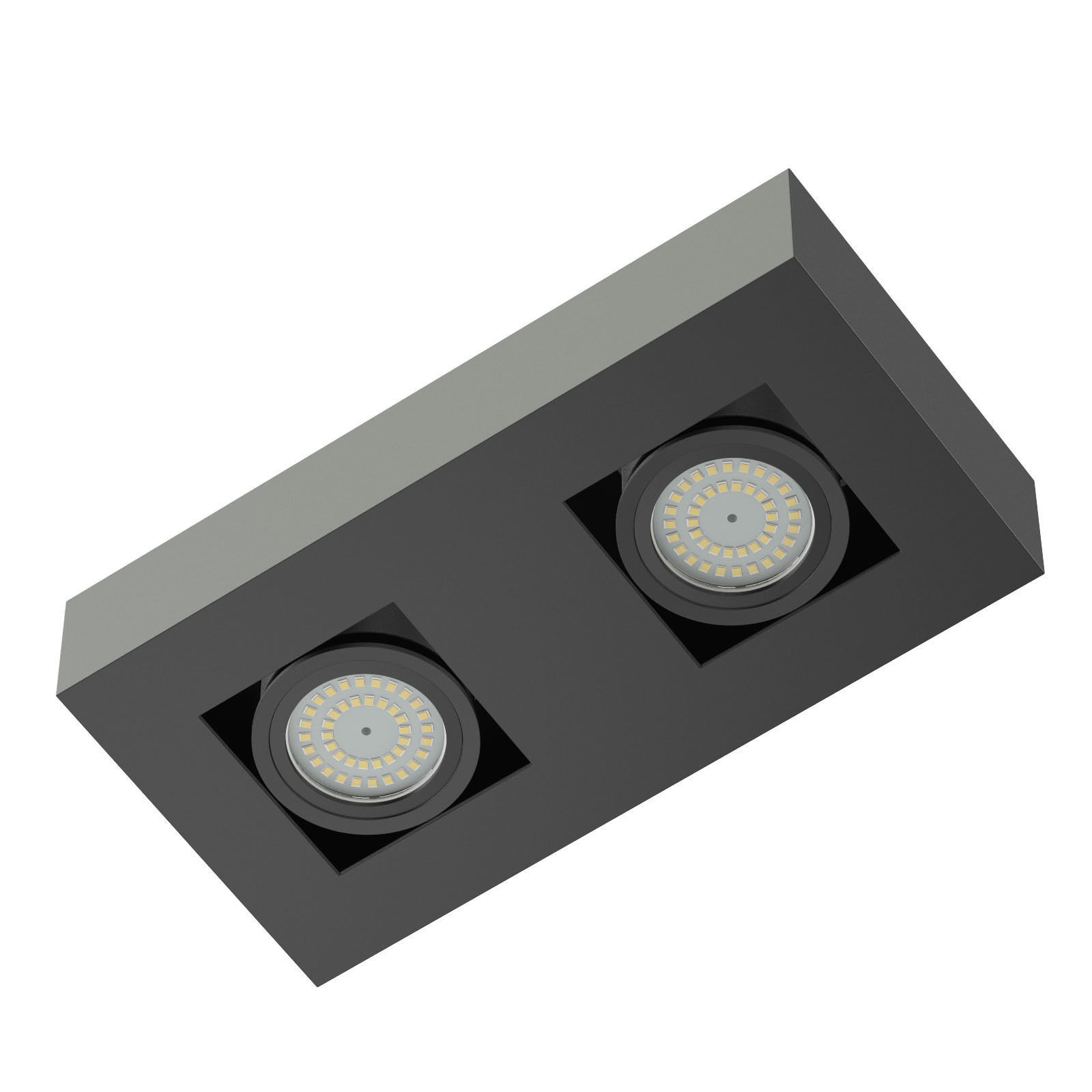 Black Double Rectangular Halogen Light 3D Model 3D model_2