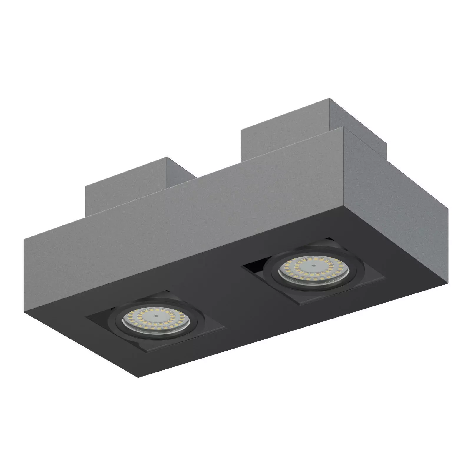 Black Double Rectangular Halogen Light 3D Model 3D model_0