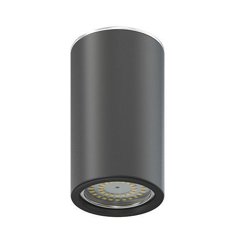 Black Cylindrical Light 3D Model 3D model