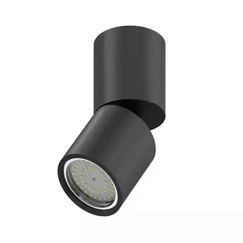 Black Cylindrical Light 3D Model