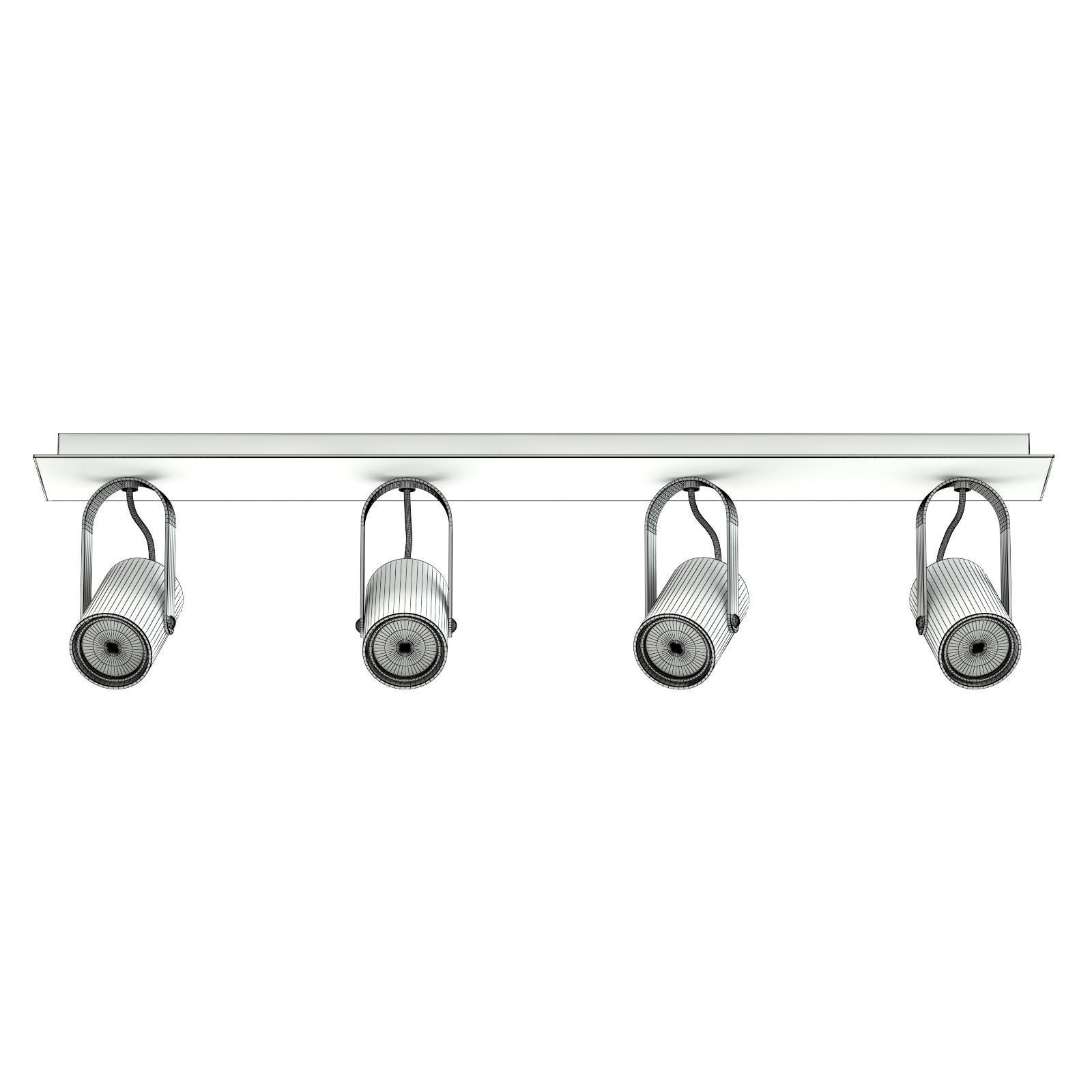 Black Quadruple Lights 3D Model 3D model_5