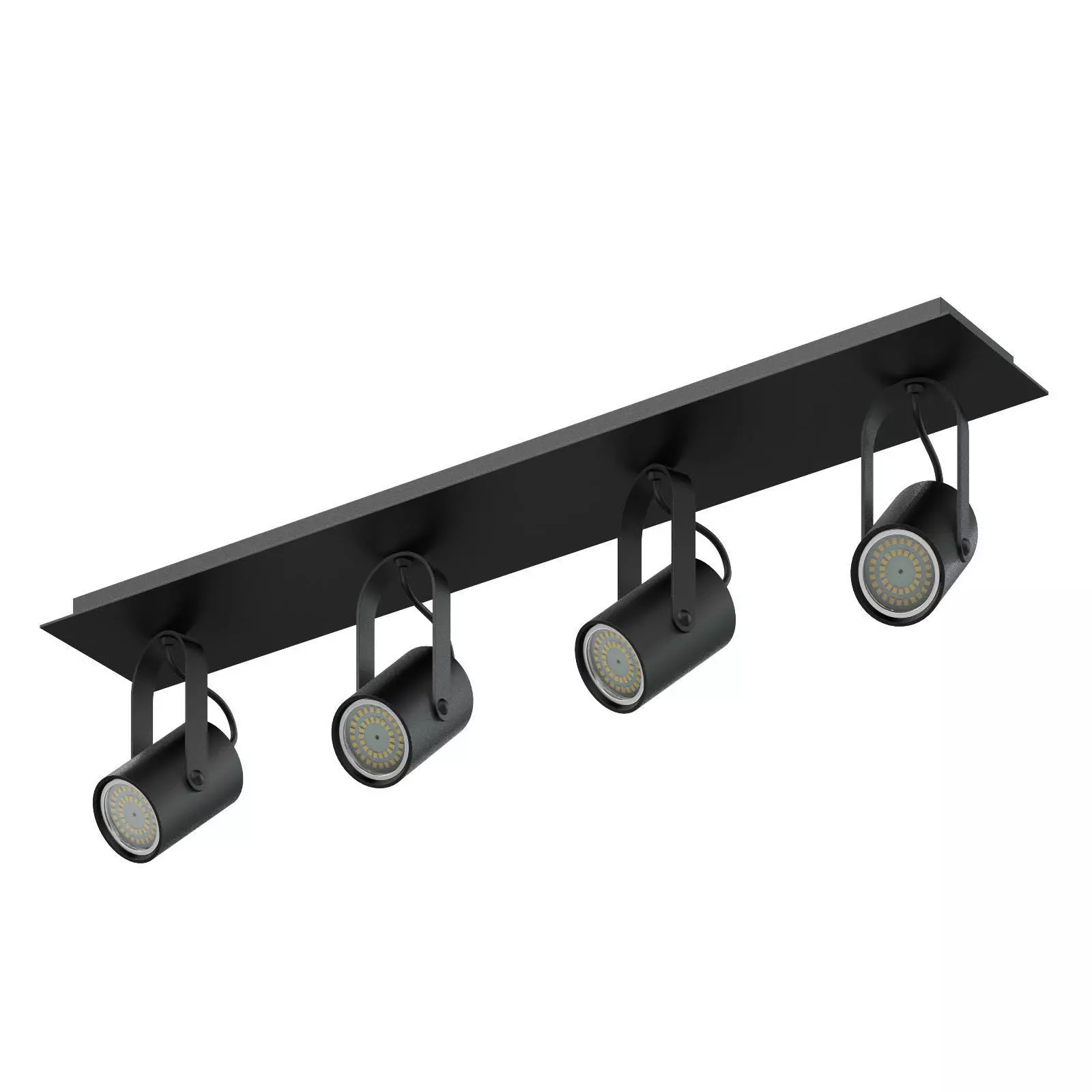 Black Quadruple Lights 3D Model 3D model_0