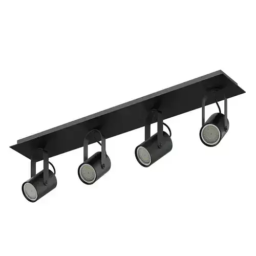 Black Quadruple Lights 3D Model