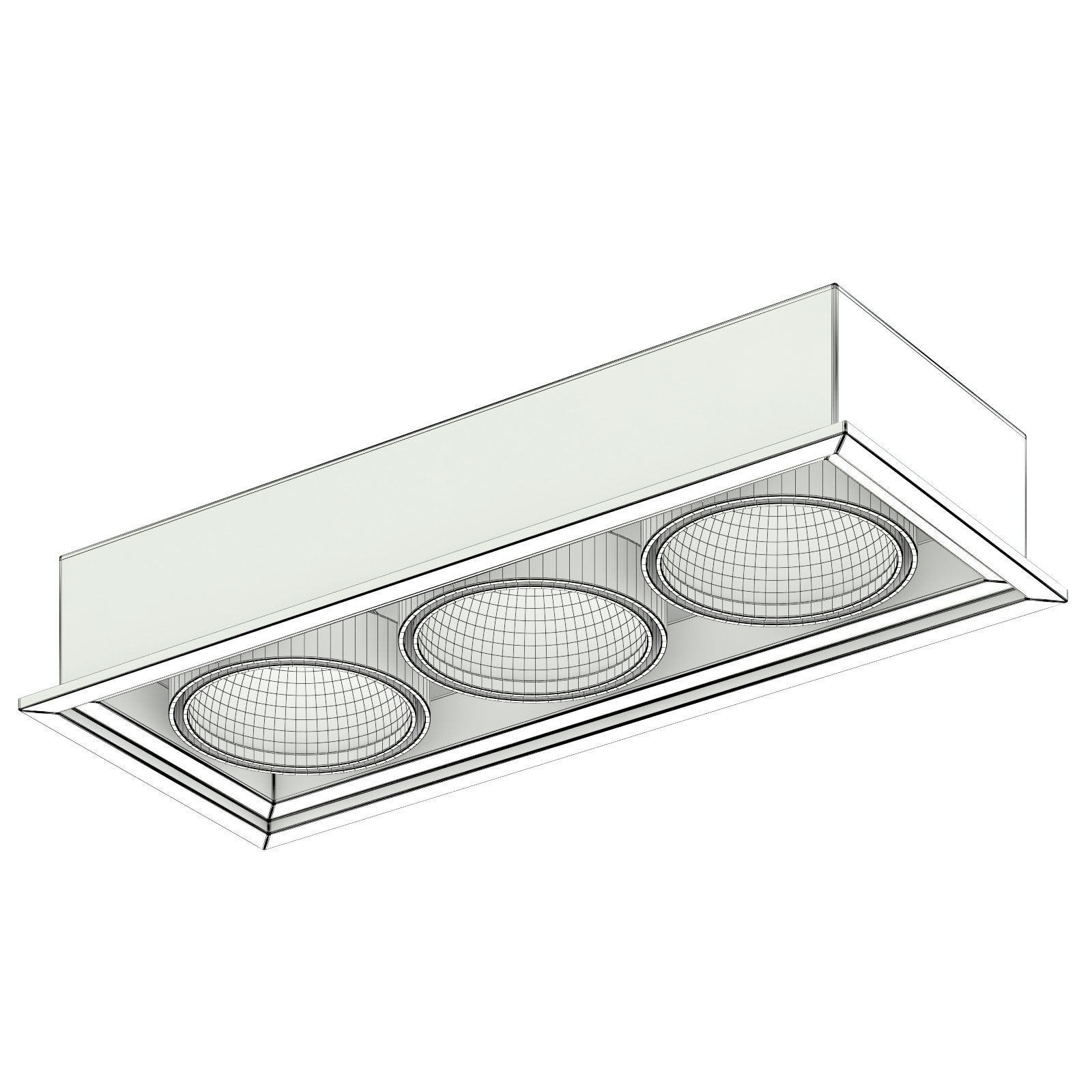 Triple Ceiling Light 3D Model 3D model_1