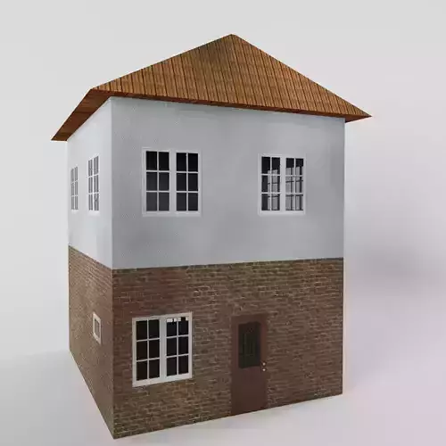 Low-poly Two-floor House Low-poly 3D model