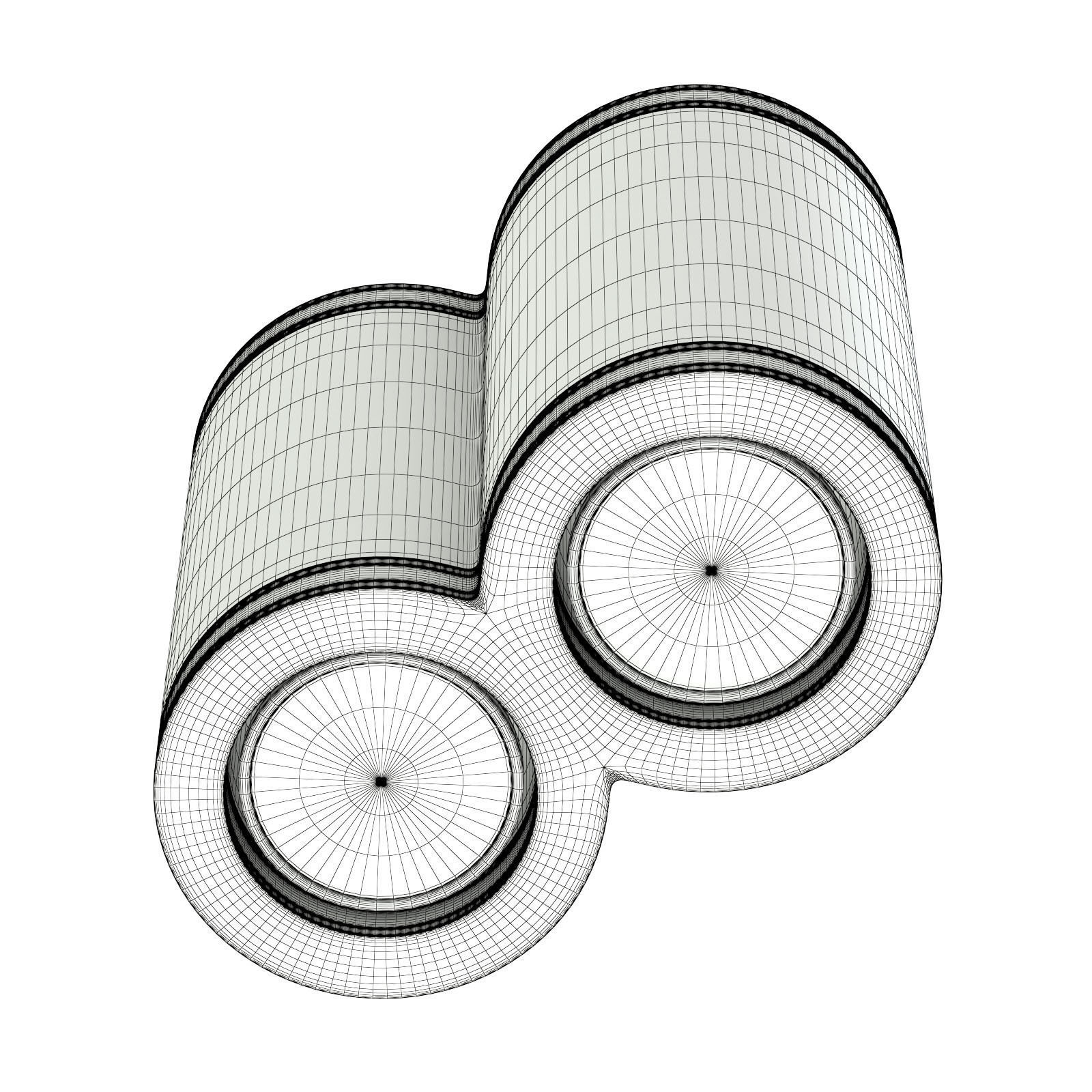 Double White Cylindrical Light 3D Model 3D model_3