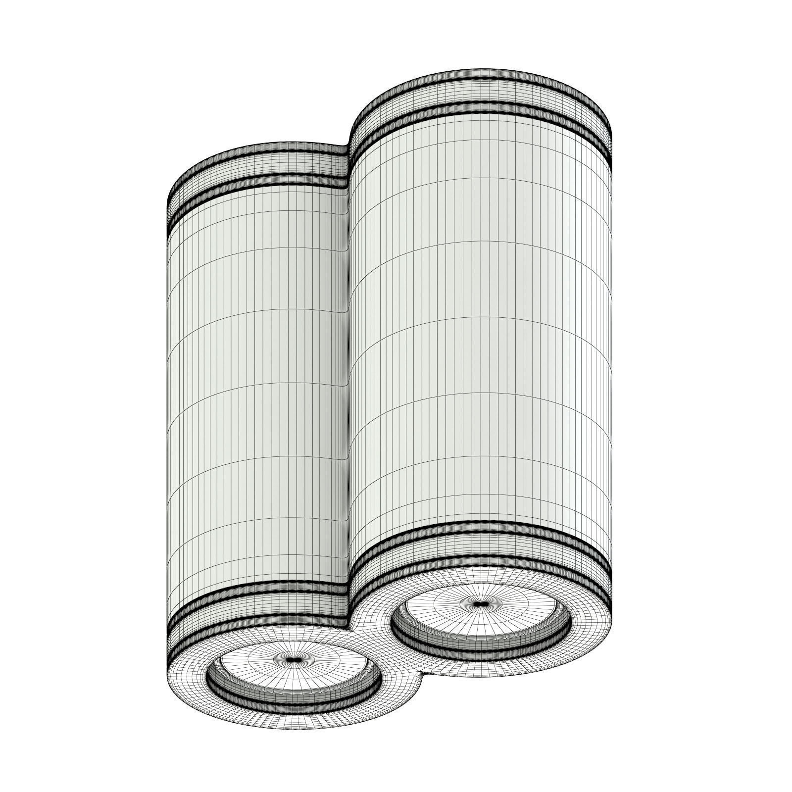 Double White Cylindrical Light 3D Model 3D model_1