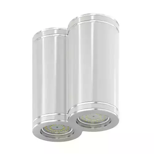 Double White Cylindrical Light 3D Model