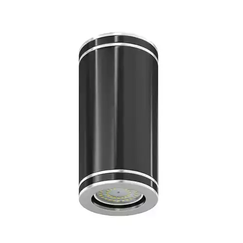 Black Cylindrical Light 3D Model