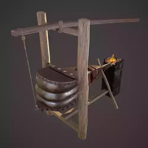Medieval Bellows Low-poly 3D model