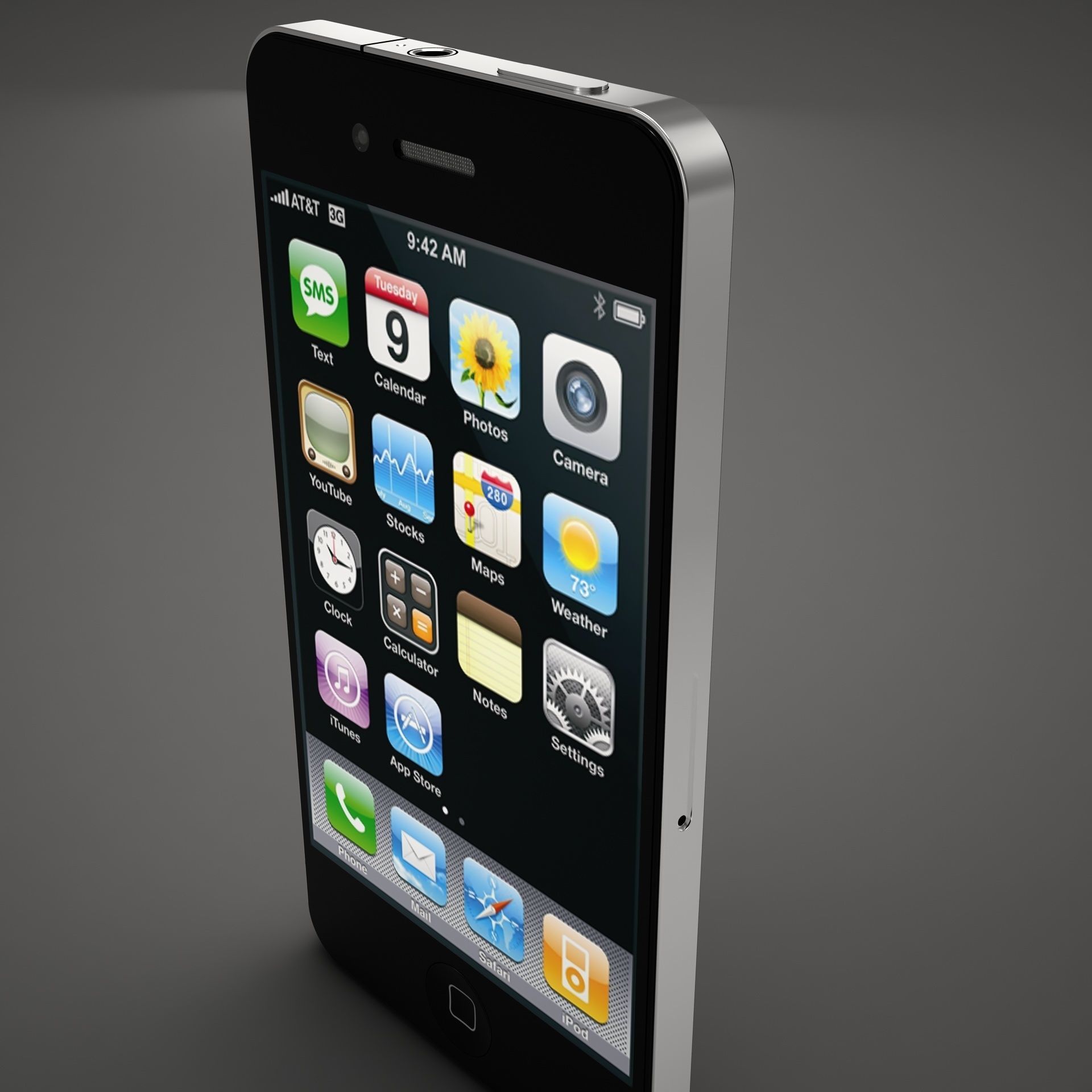 High Def Iphone 4G Black AND White 3D model_12