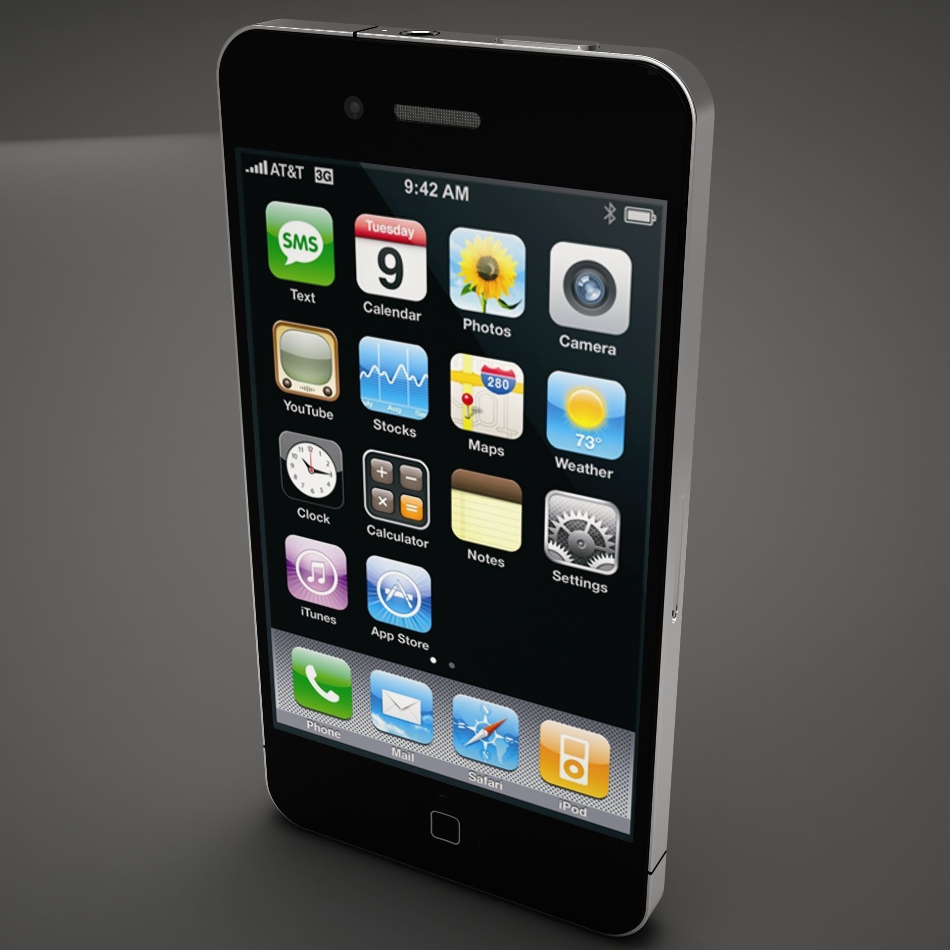 High Def Iphone 4G Black AND White 3D model_1