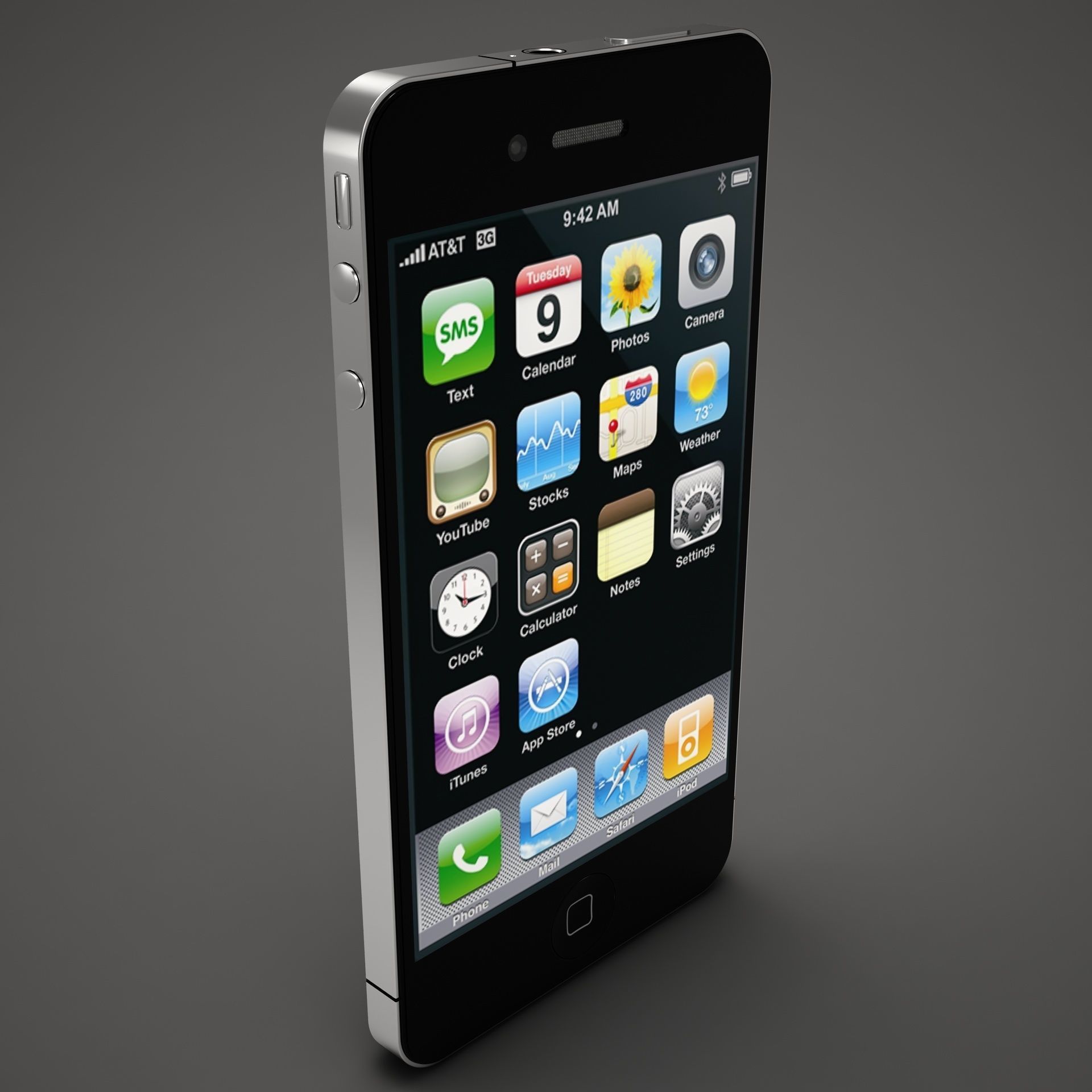 High Def Iphone 4G Black AND White 3D model_7
