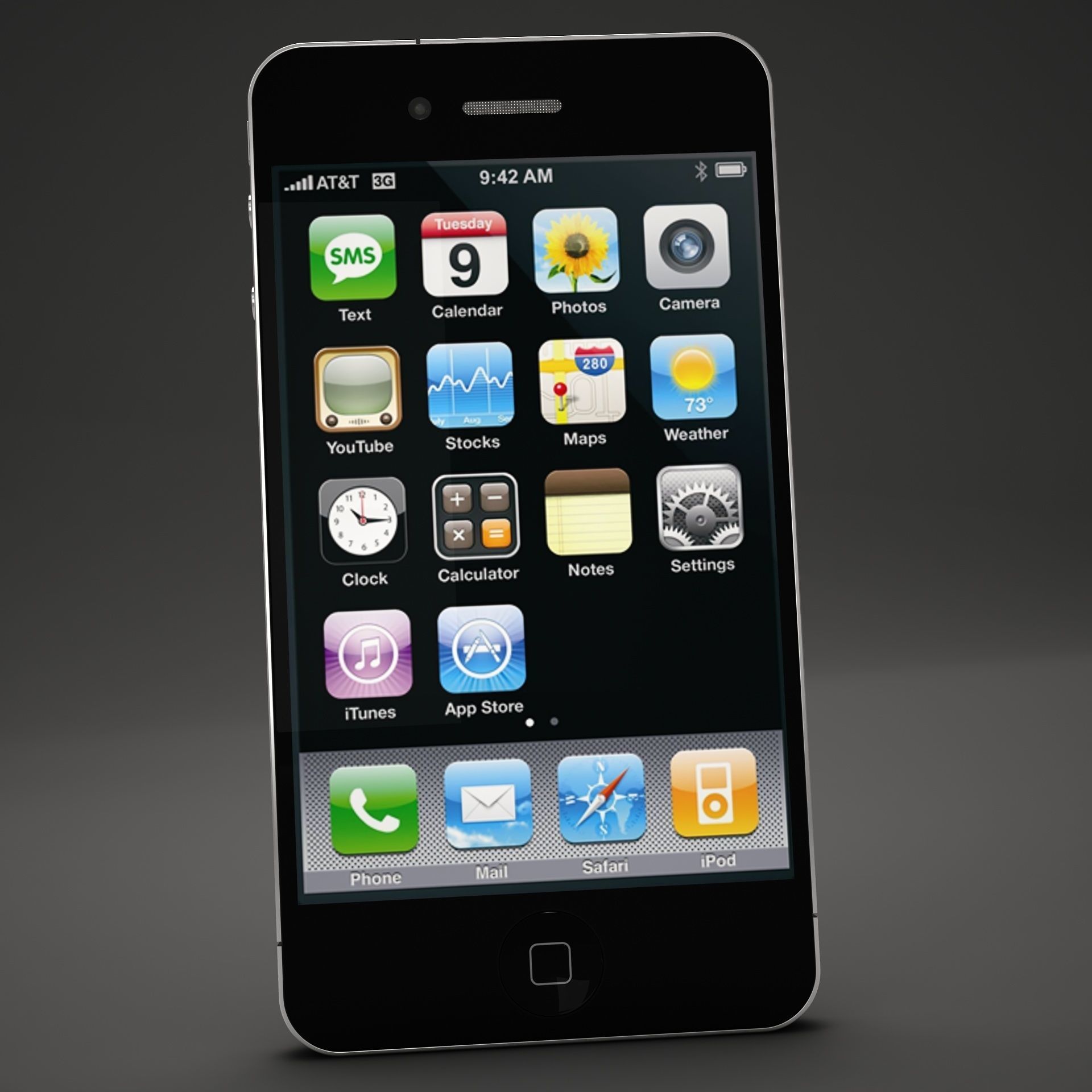 High Def Iphone 4G Black AND White 3D model_5