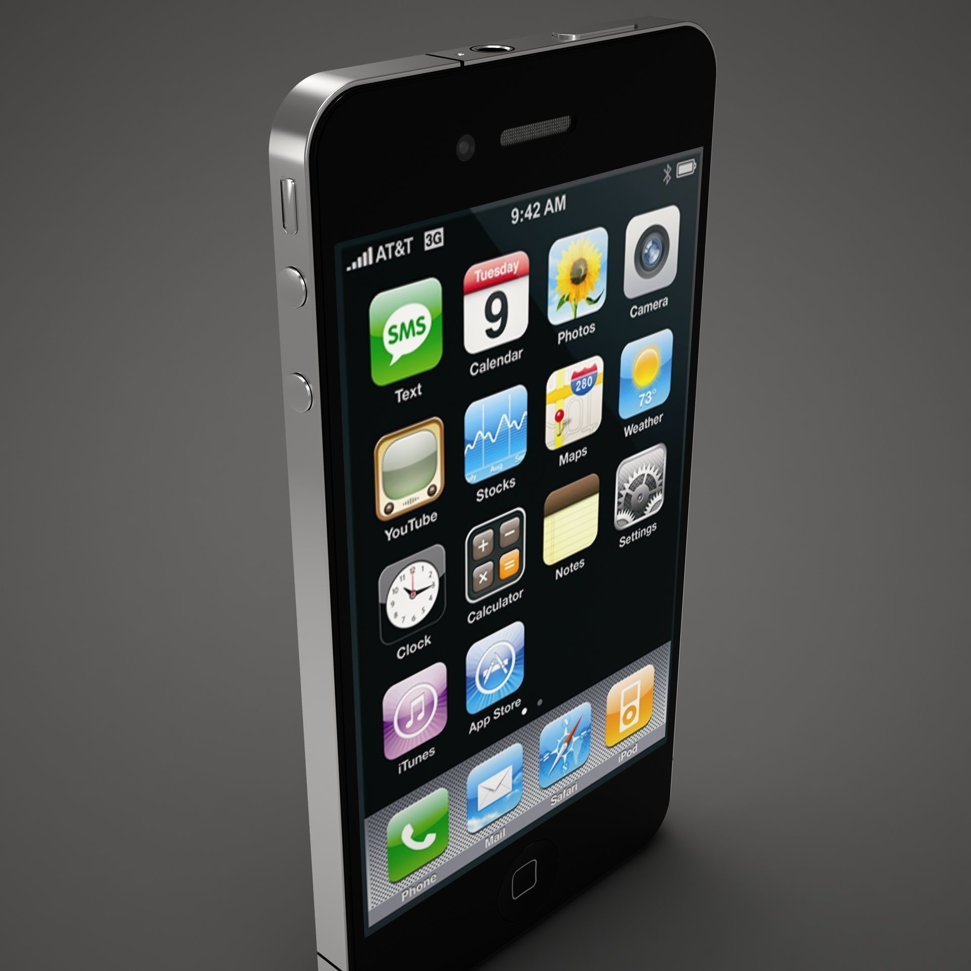 High Def Iphone 4G Black AND White 3D model_11