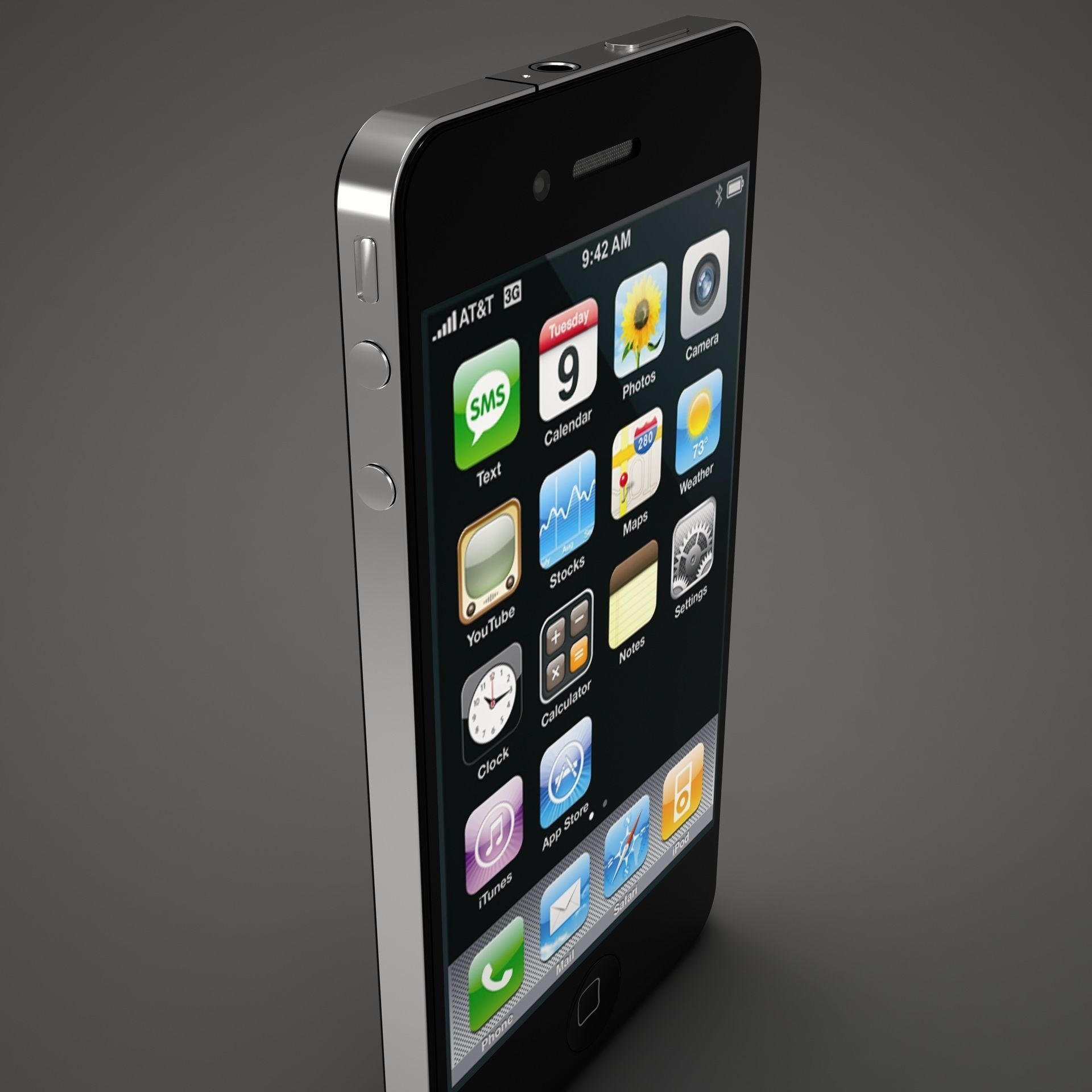 High Def Iphone 4G Black AND White 3D model_10