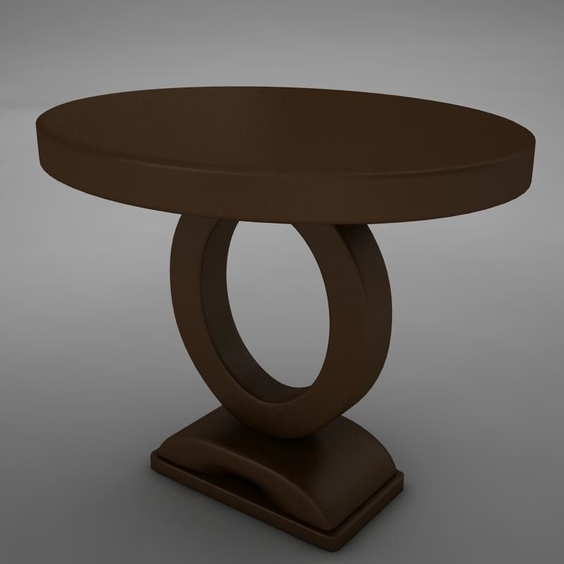 Wood Dining Room Buffet Table Low-poly 3D model_2