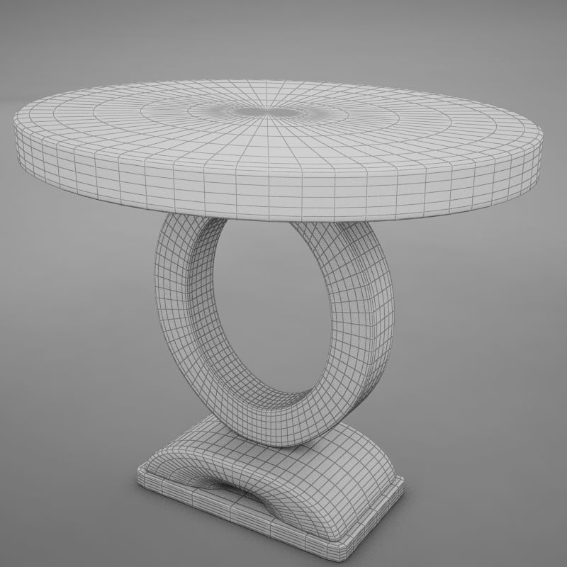 Wood Dining Room Buffet Table Low-poly 3D model_15