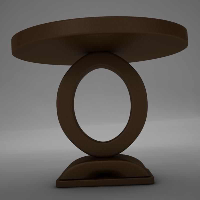 Wood Dining Room Buffet Table Low-poly 3D model_4