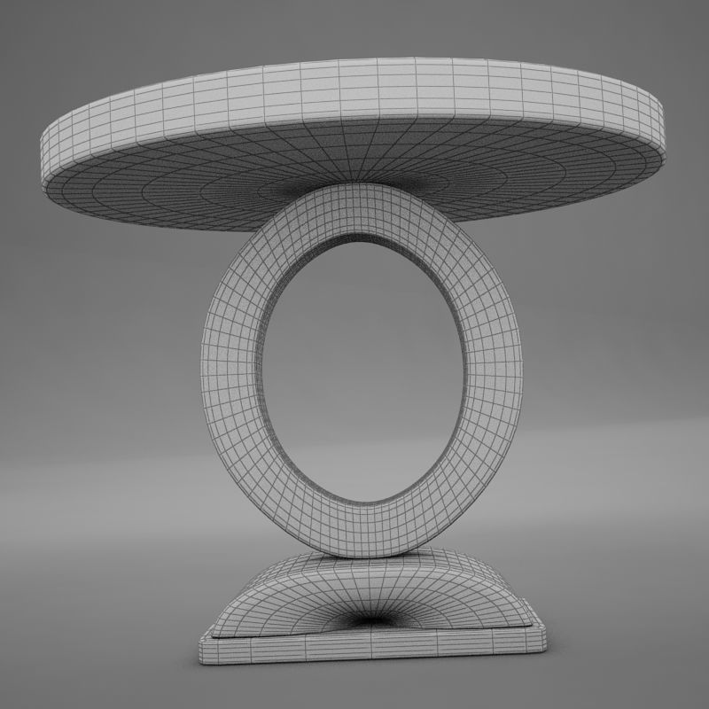 Wood Dining Room Buffet Table Low-poly 3D model_13