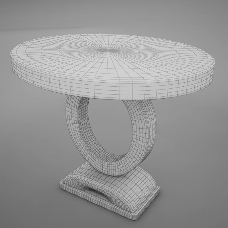 Wood Dining Room Buffet Table Low-poly 3D model_9