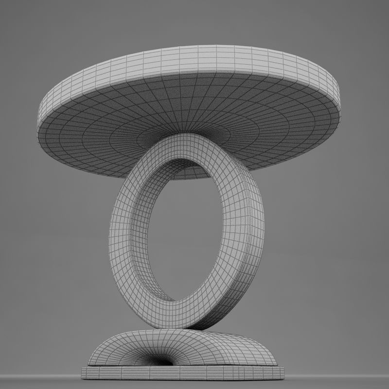 Wood Dining Room Buffet Table Low-poly 3D model_16