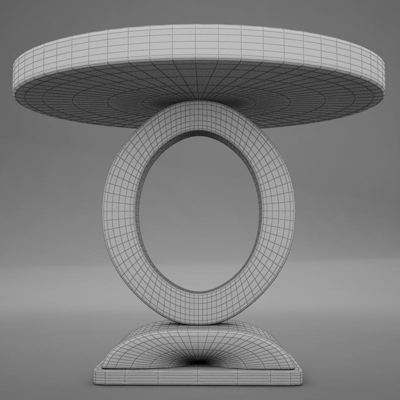 Wood Dining Room Buffet Table Low-poly 3D model_14