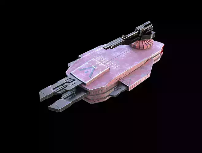 Fighter Space Scifi Spaceship  Low Poly PBR 