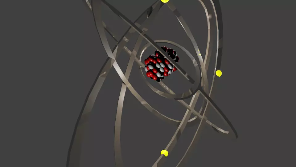 An atom atomic structure 3D model_0
