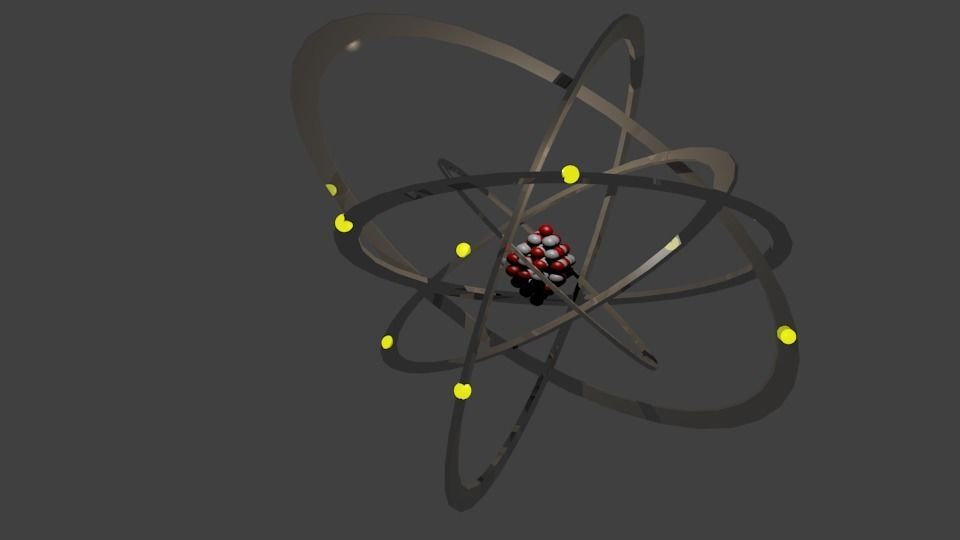 An atom atomic structure 3D model_1