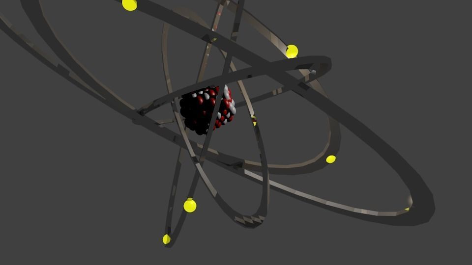 An atom atomic structure 3D model_2