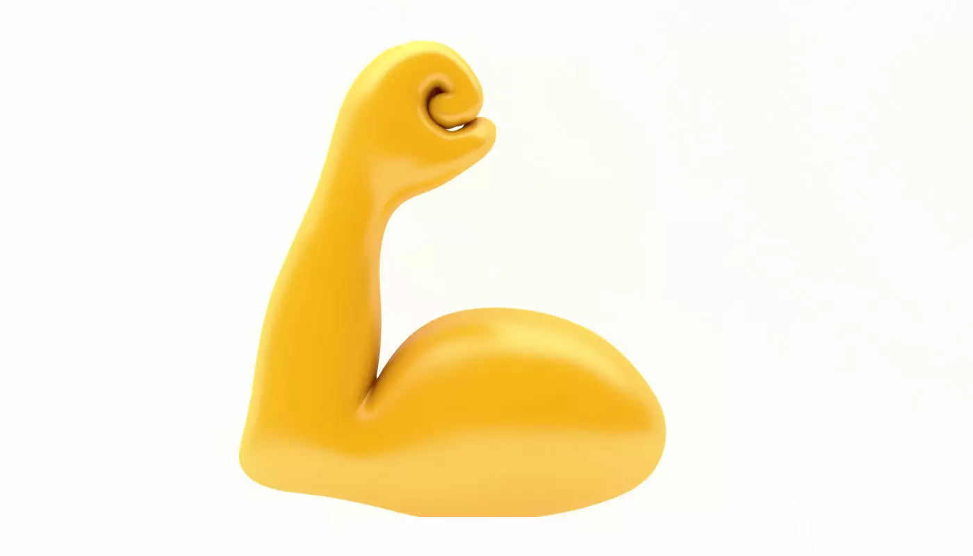 EMOJI HAND FLEXED BICEPS ICON Low-poly 3D model_0