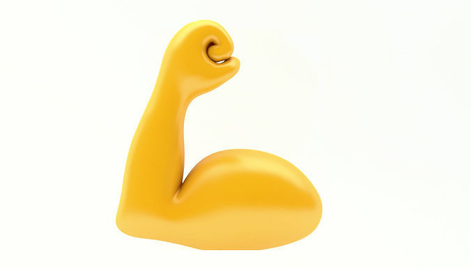 EMOJI HAND FLEXED BICEPS ICON Low-poly 3D model